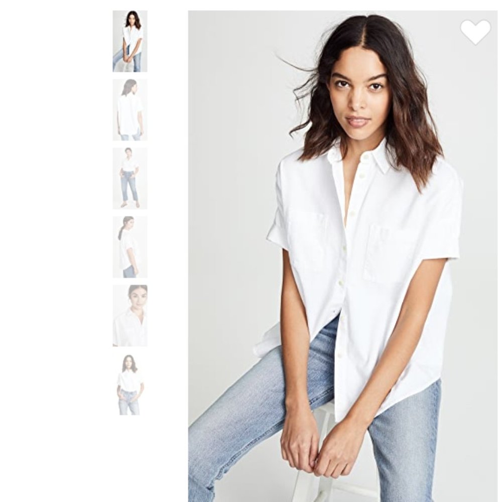 NWT Madewell White Courier Shirt in sz L